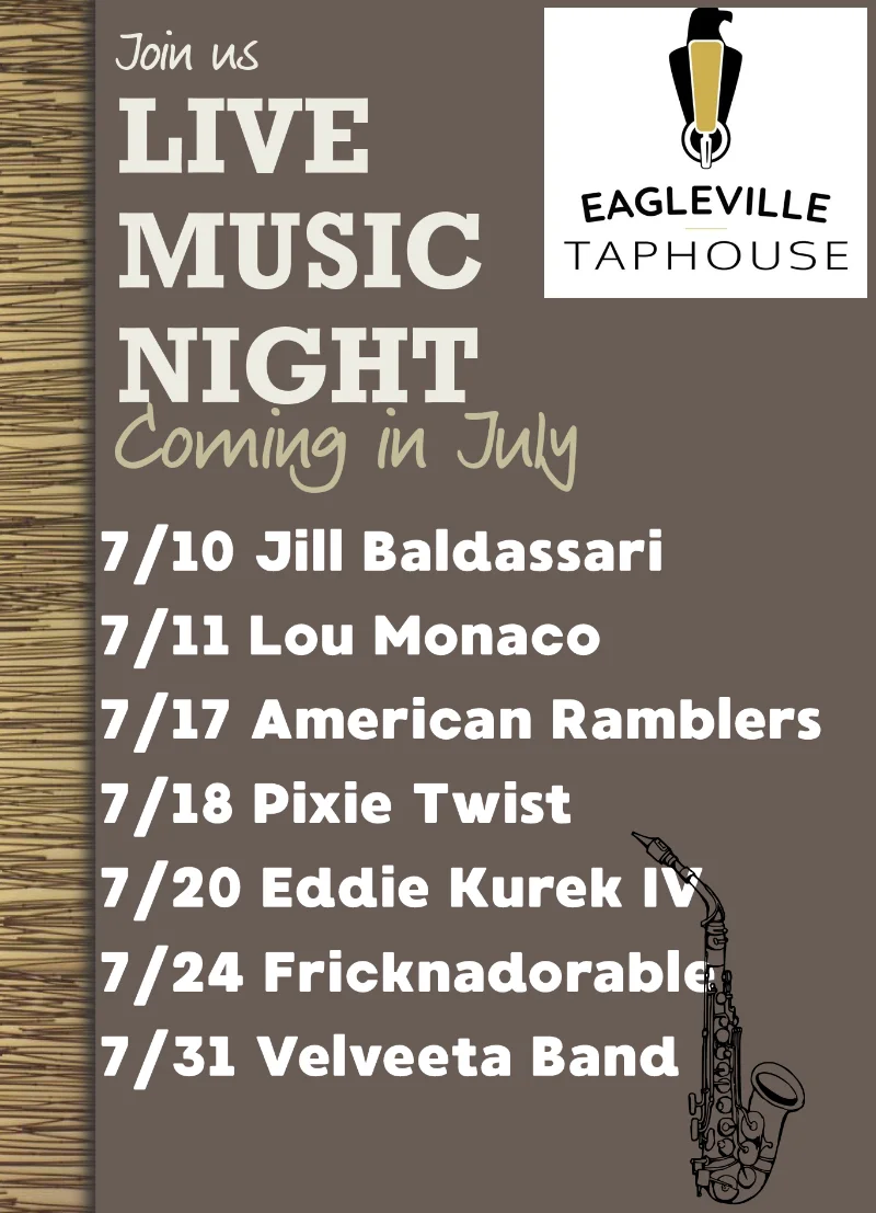 Enjoy live music at Eagleville Taphouse - see who's playing this month!