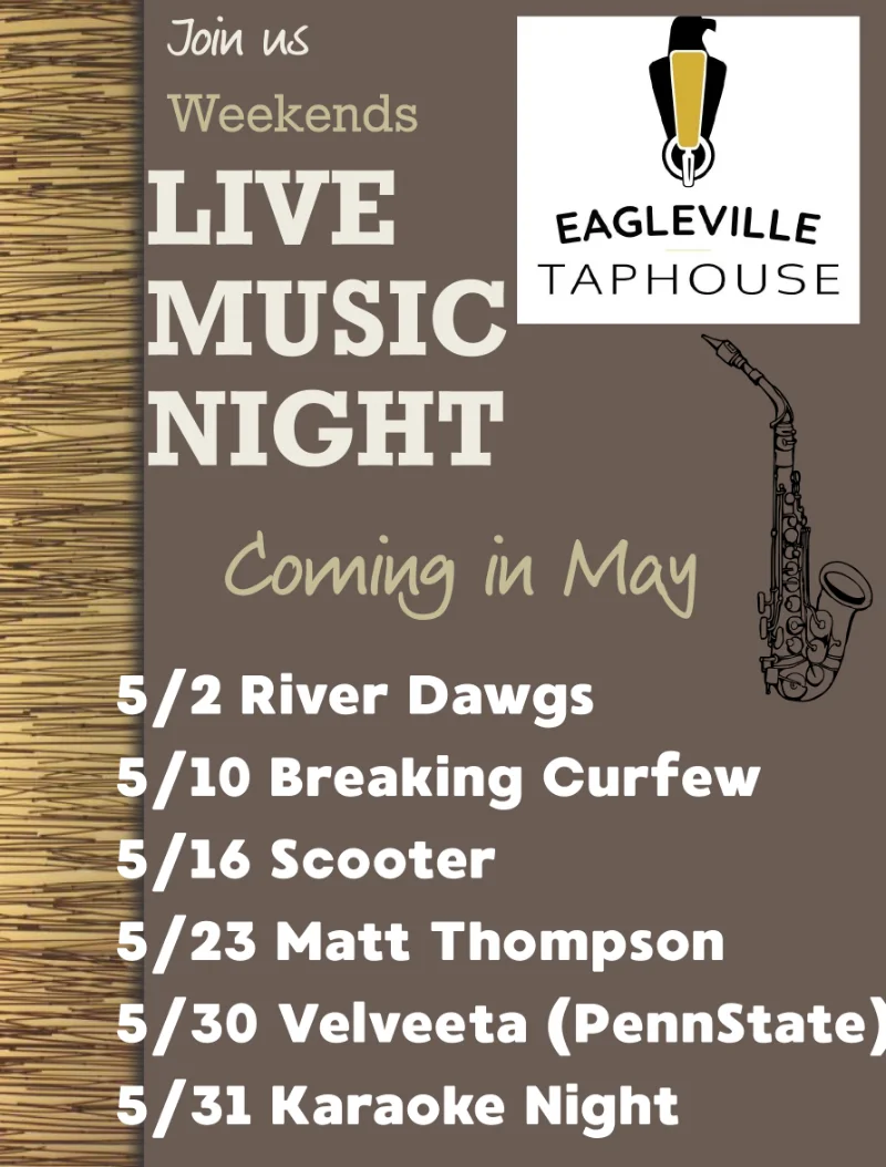 Enjoy live music at Eagleville Taphouse - see who's playing this month!